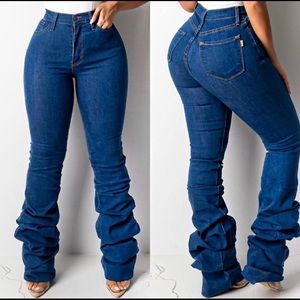 Ruched Denim Jeans